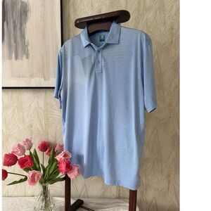 Pro Tour Coolplay Men's Blue Striped Moisture Wicking Golf Polo Shirt-L